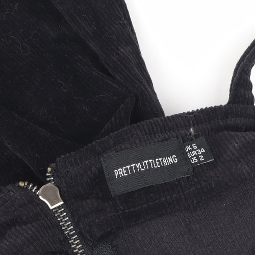 PrettyLittleThing Black Corduroy Women's Dress Size 6