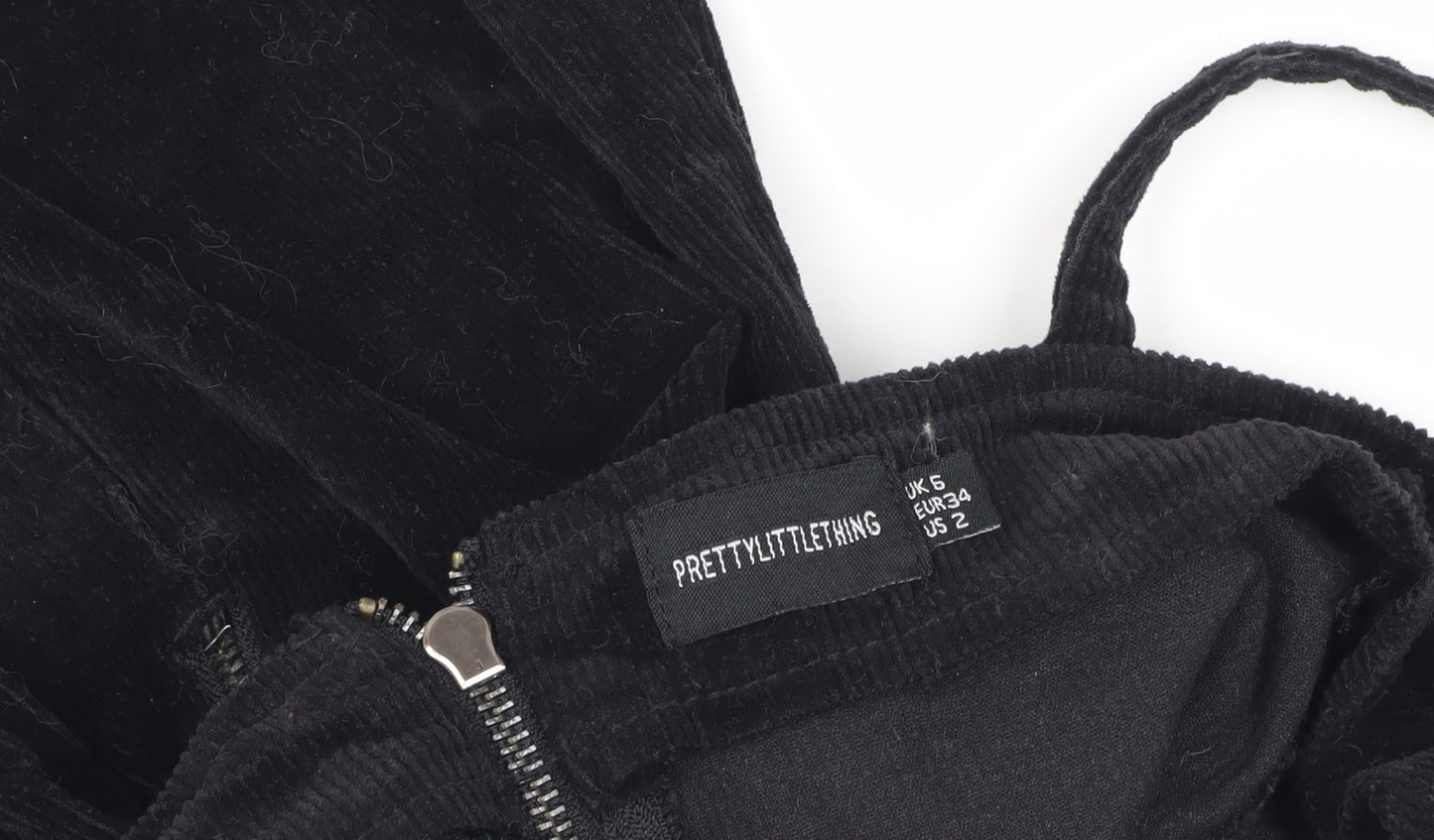 PrettyLittleThing Black Corduroy Women's Dress Size 6