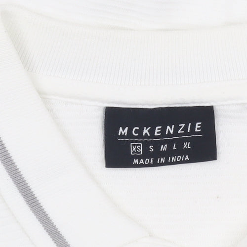 McKenzie Men's White Polo Shirt, Size S, Casual Cotton