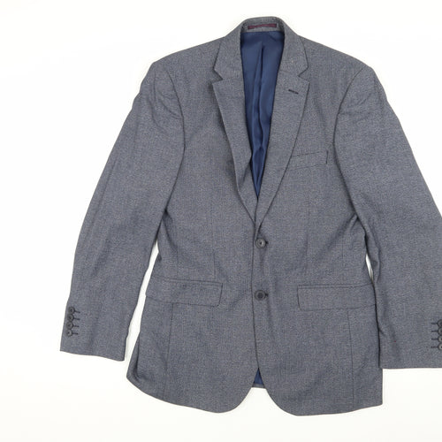 Moss Esq. Men's Blue Blazer 38 Regular Fit Classic Style