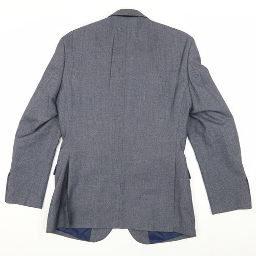Moss Esq. Men's Blue Blazer 38 Regular Fit Classic Style