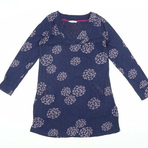 White Stuff Women's Blue Floral Tunic, Size 10