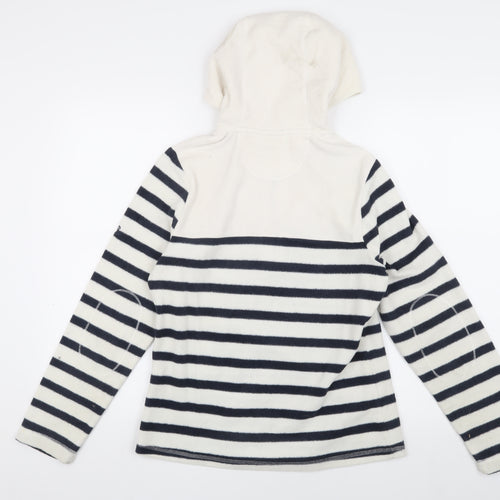 Craghoppers Women's Ivory Striped Fleece Hoodie, Size 10