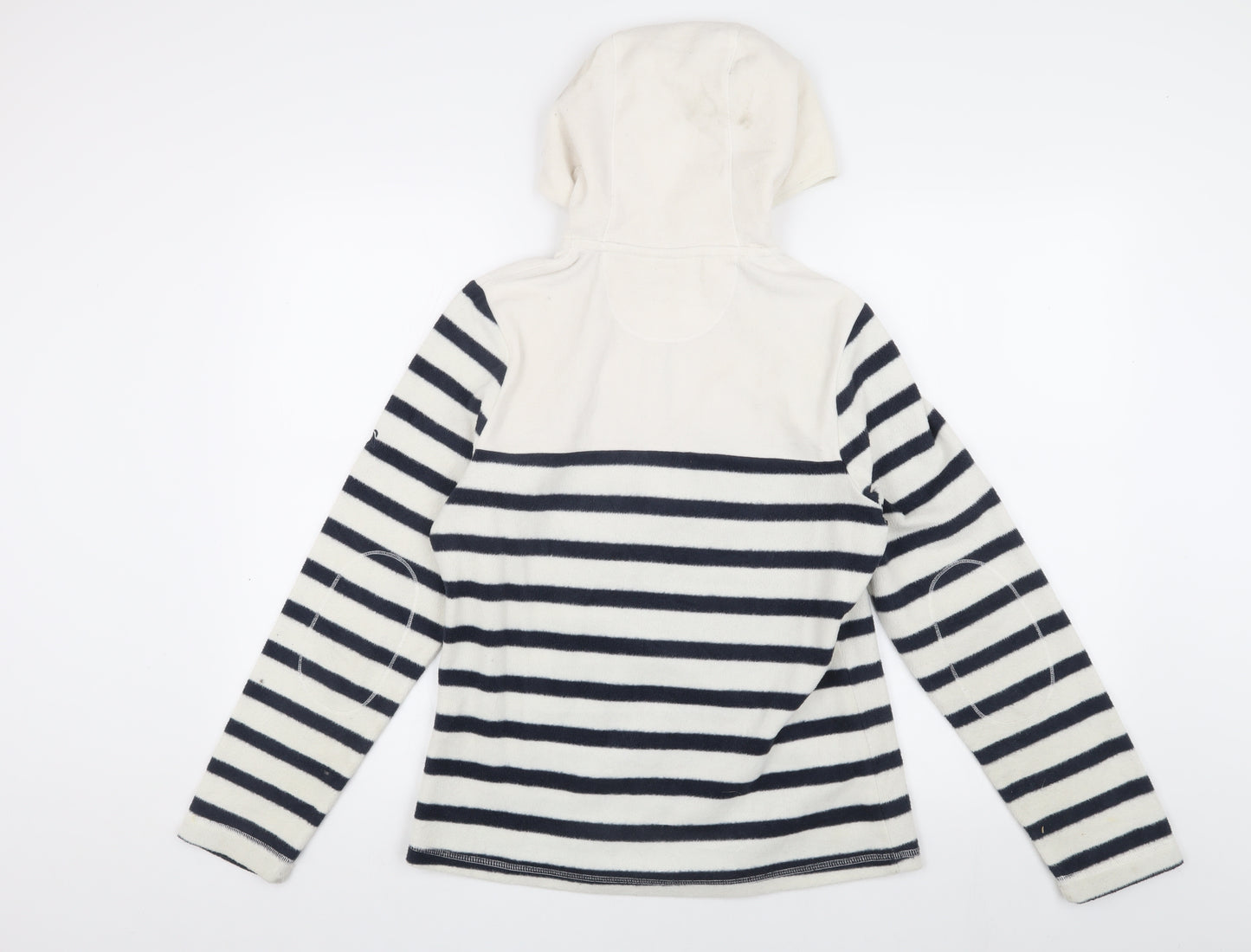 Craghoppers Women's Ivory Striped Fleece Hoodie, Size 10