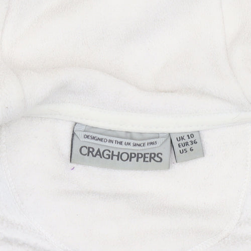 Craghoppers Women's Ivory Striped Fleece Hoodie, Size 10
