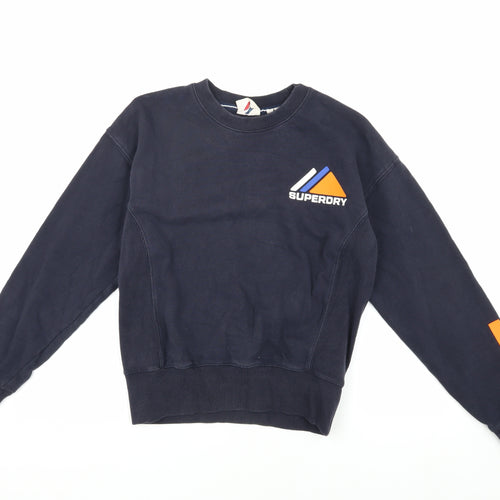 Superdry Women's Black Sweatshirt UK 8 with Logo Accents