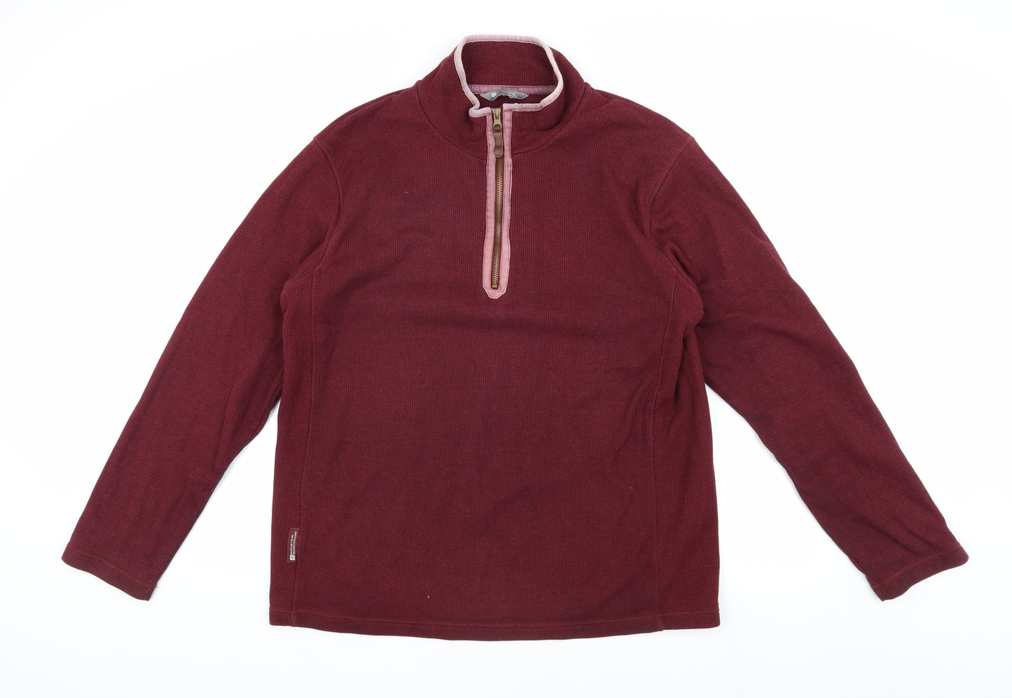 Mountain Warehouse Men's Red 1/4 Zip Fleece Sweatshirt L