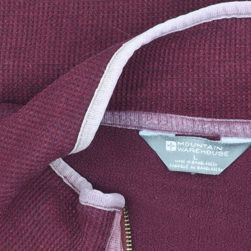 Mountain Warehouse Men's Red 1/4 Zip Fleece Sweatshirt L