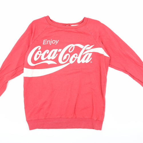 Coca-Cola Women's Red Sweatshirt Size 10