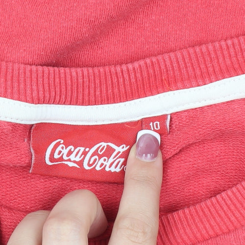 Coca-Cola Women's Red Sweatshirt Size 10