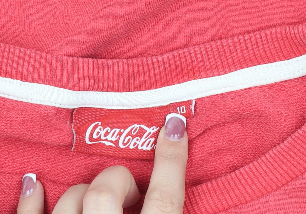 Coca-Cola Women's Red Sweatshirt Size 10