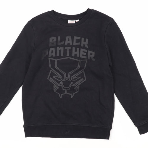 Marvel Boys Black Panther Sweatshirt, Black, 9-10 Years, Pullover