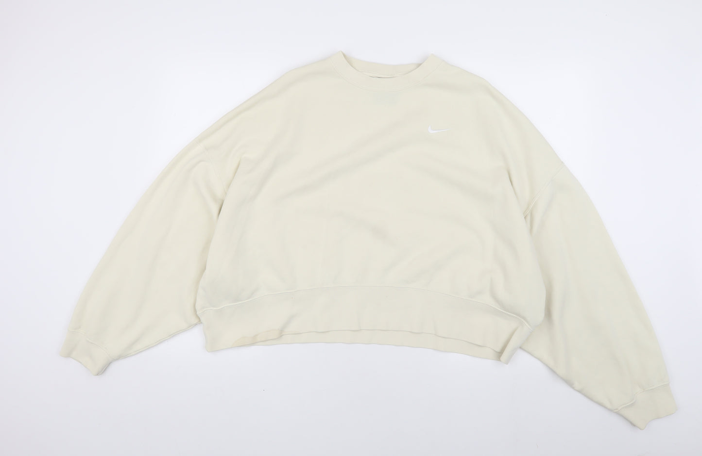Nike Women's Ivory Pullover Sweatshirt, Size L, Logo Accent