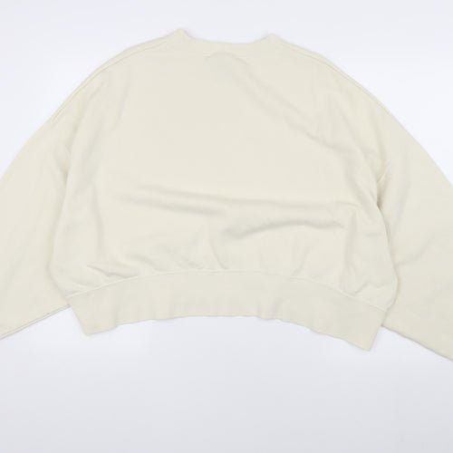 Nike Women's Ivory Pullover Sweatshirt, Size L, Logo Accent