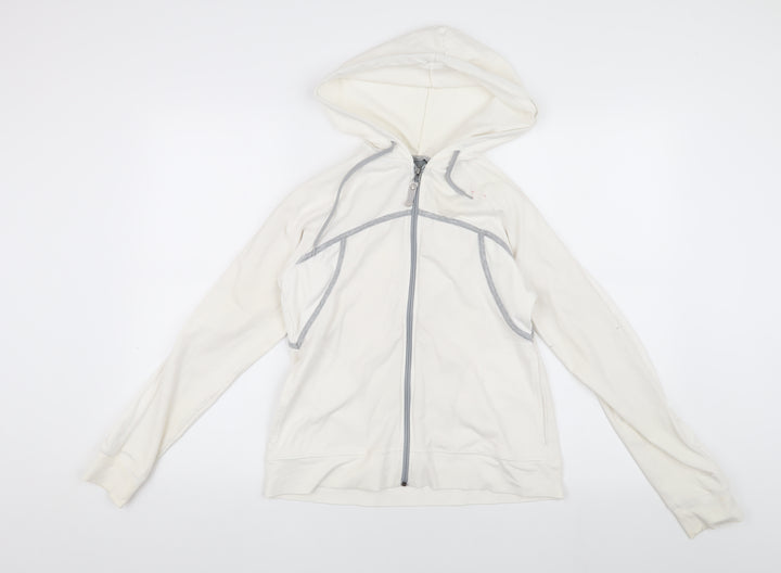 Champion Women's White Basic Jacket, Size S, Hooded