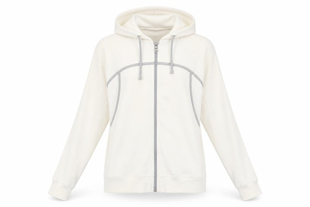 Front view of Champion Women's White Basic Jacket, size S, Hooded