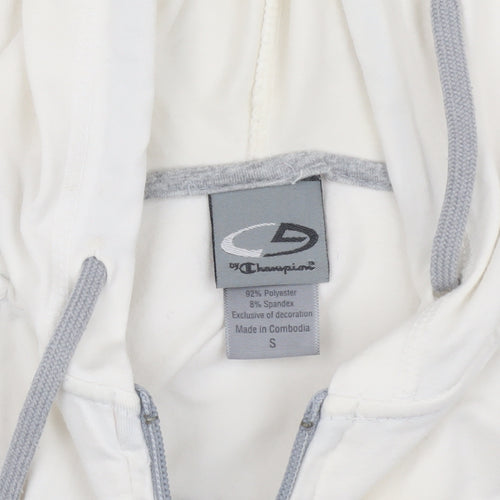 Champion Women's White Basic Jacket, Size S, Hooded