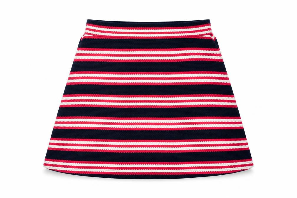 Front view of Superdry Women's A-Line Striped Skirt, 10 Multicoloured
