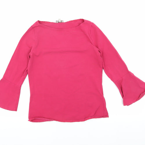 Hobbs Women's Pink Blouse Bell Sleeve XS