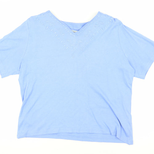 Honor Millburn Blue Women's Embroidered T-Shirt Size 10