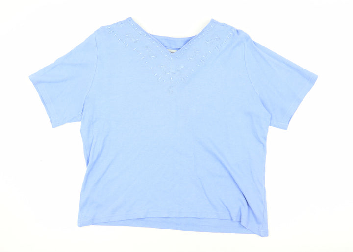 Honor Millburn Blue Women's Embroidered T-Shirt Size 10