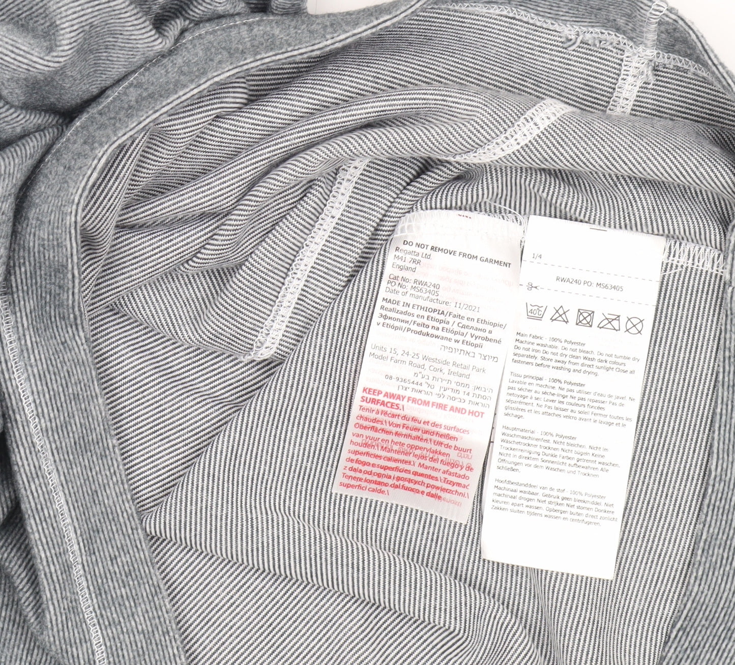 Regatta Women's Grey Henley Sweatshirt Size 14