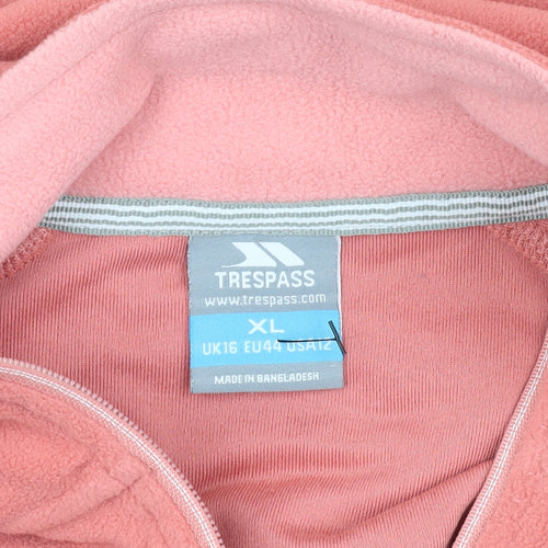 Trespass Pink Unisex XL Fleece Sweatshirt 1/2 Zip