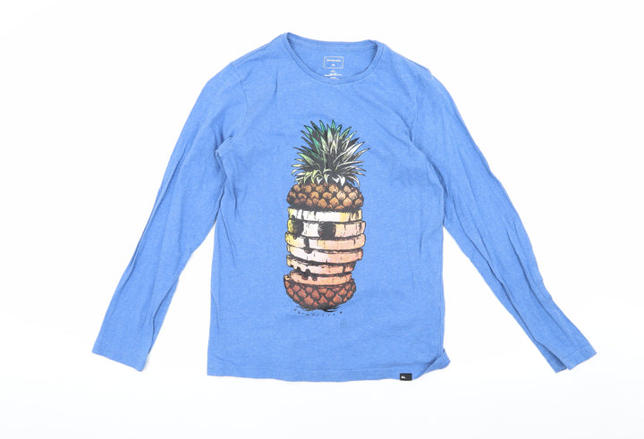 Quiksilver Boys Blue Long Sleeve T-Shirt Size 12 Graphic