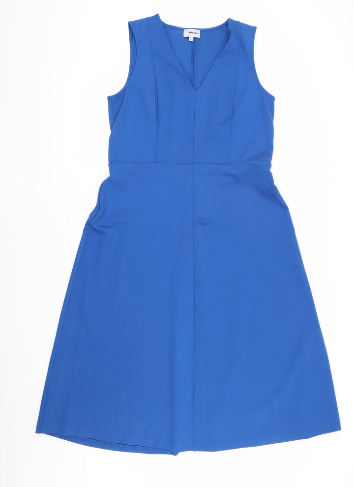 Jigsaw Blue V-Neck Sleeveless Dress Women L