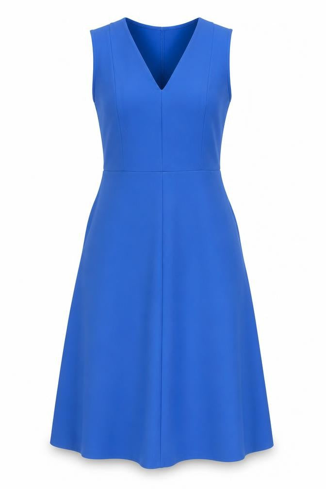 Jigsaw Blue V-Neck Sleeveless Dress Women L
