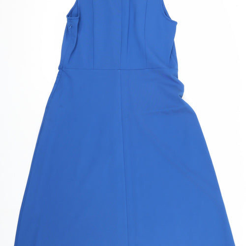 Jigsaw Blue V-Neck Sleeveless Dress Women L