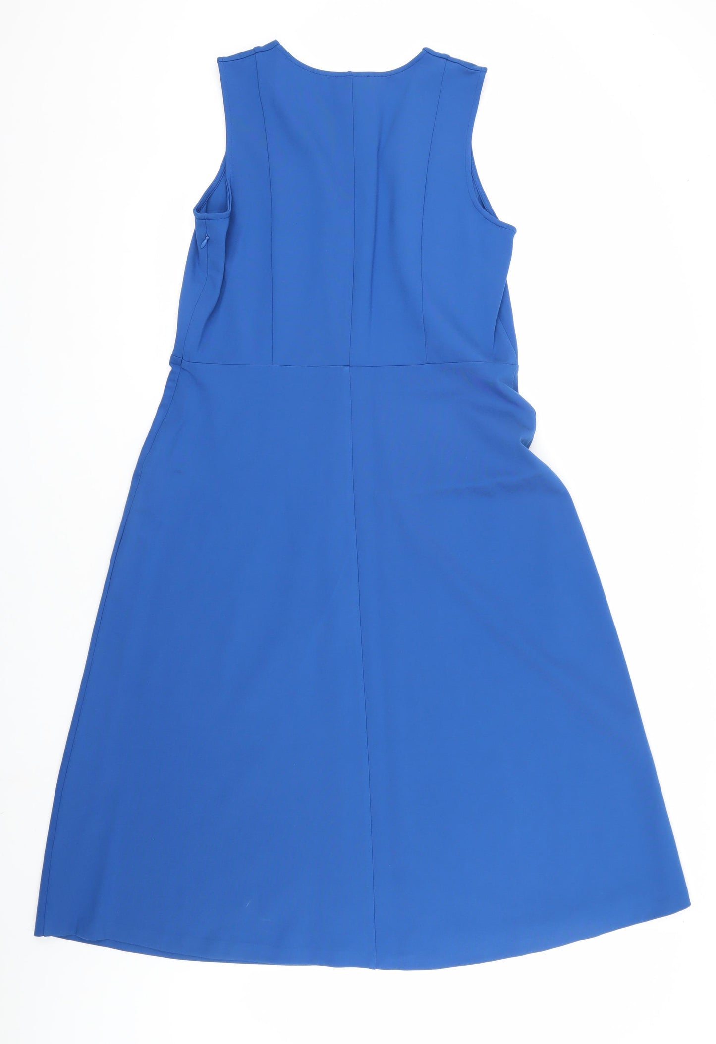Jigsaw Blue V-Neck Sleeveless Dress Women L