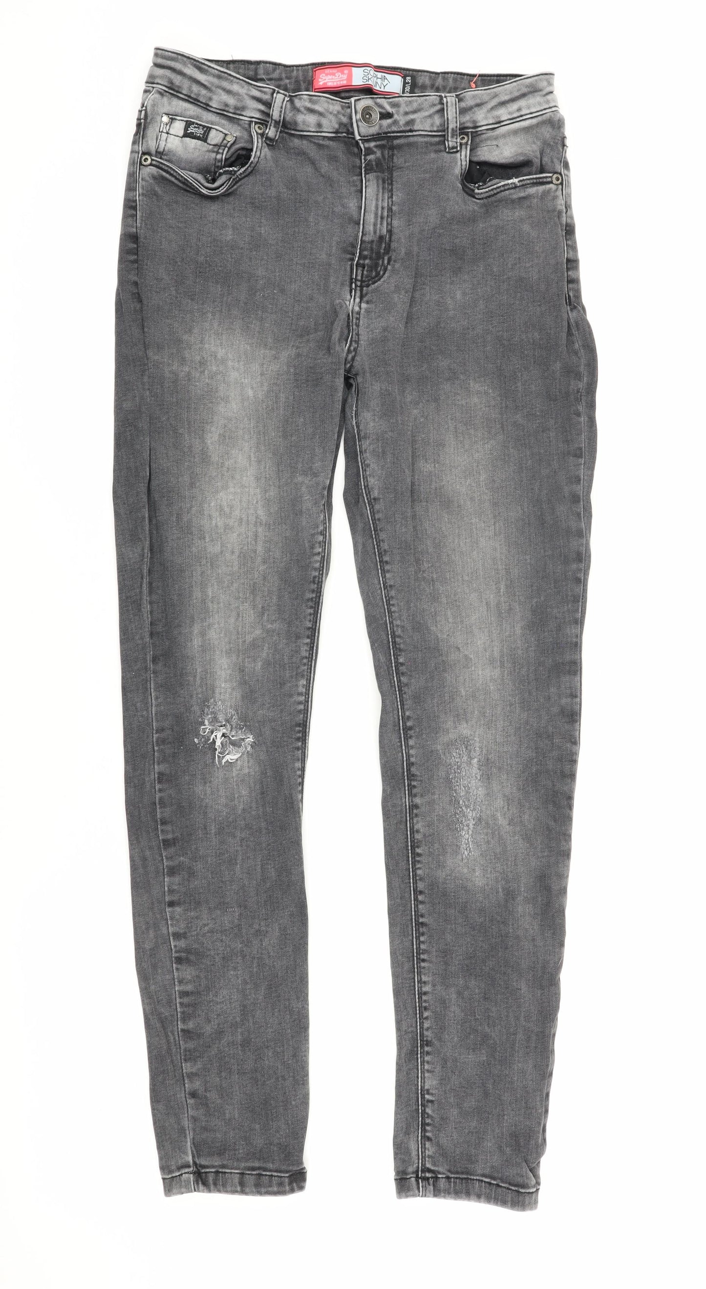 Superdry Women's Grey Skinny Jeans Size L