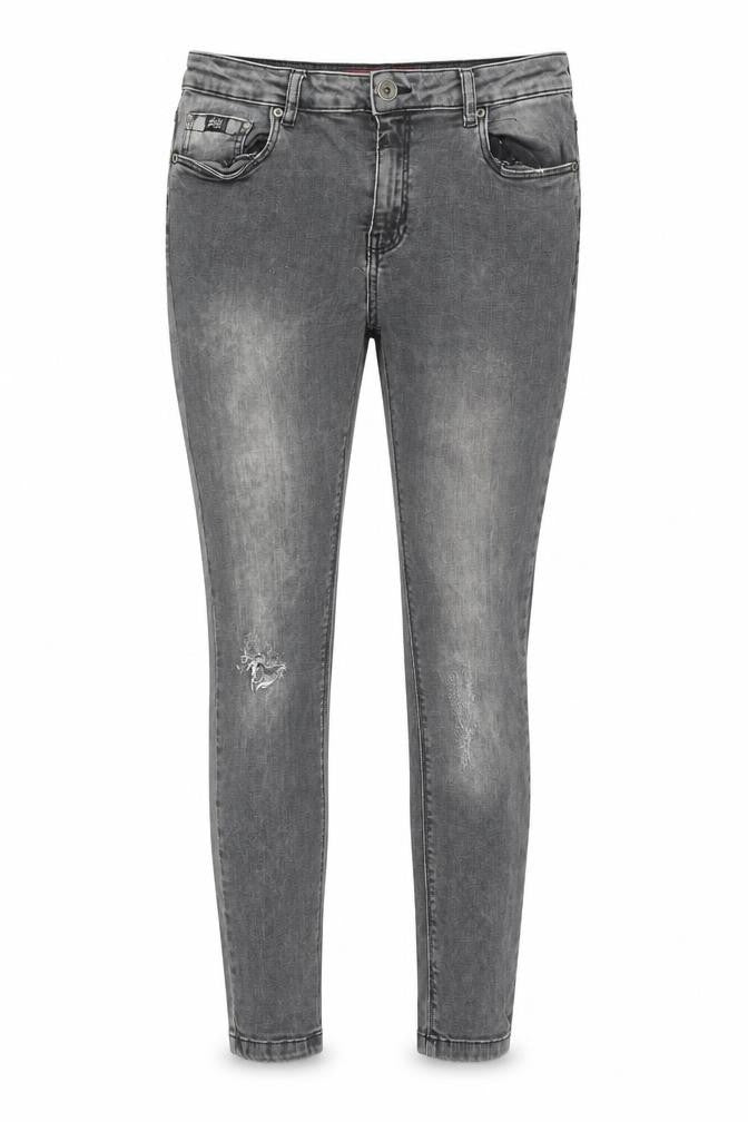 Front view of Superdry Women's Grey Skinny Jeans, size L