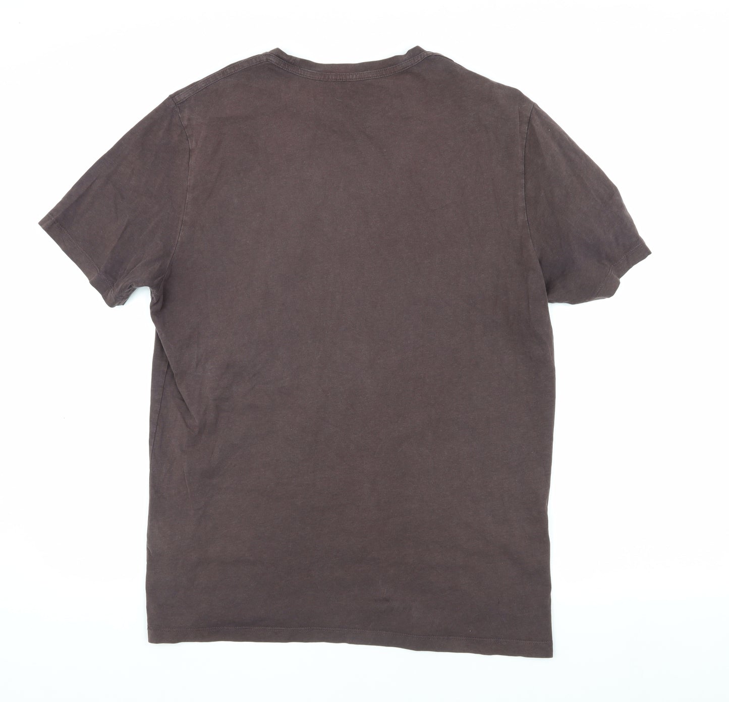 AllSaints Men’s Brown Cotton T-Shirt, Large