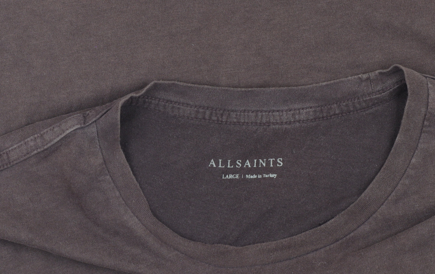 AllSaints Men’s Brown Cotton T-Shirt, Large