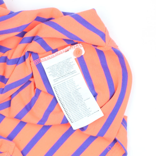 Nike Men's Orange Striped Polo XS
