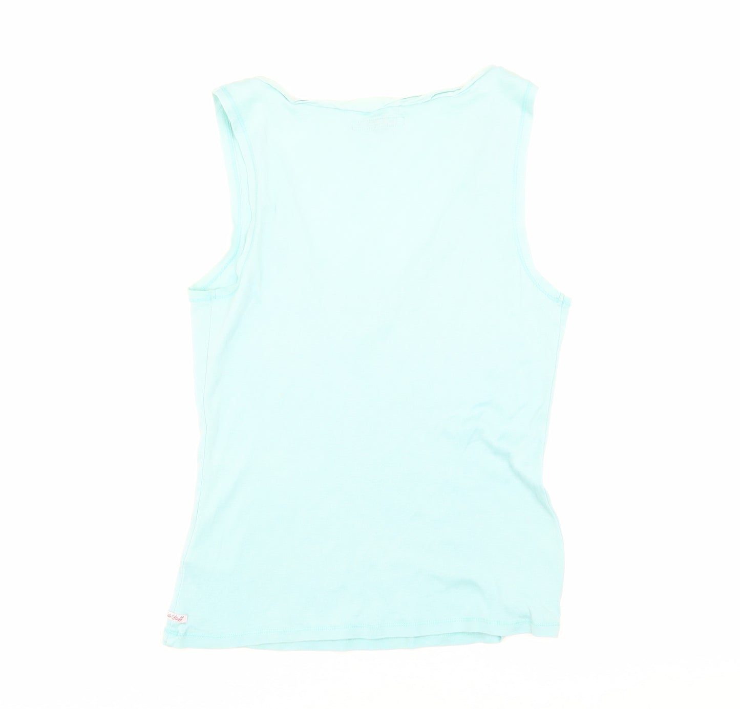 White Stuff Women's Blue Tank Top, Size 12, Cotton V-Neck