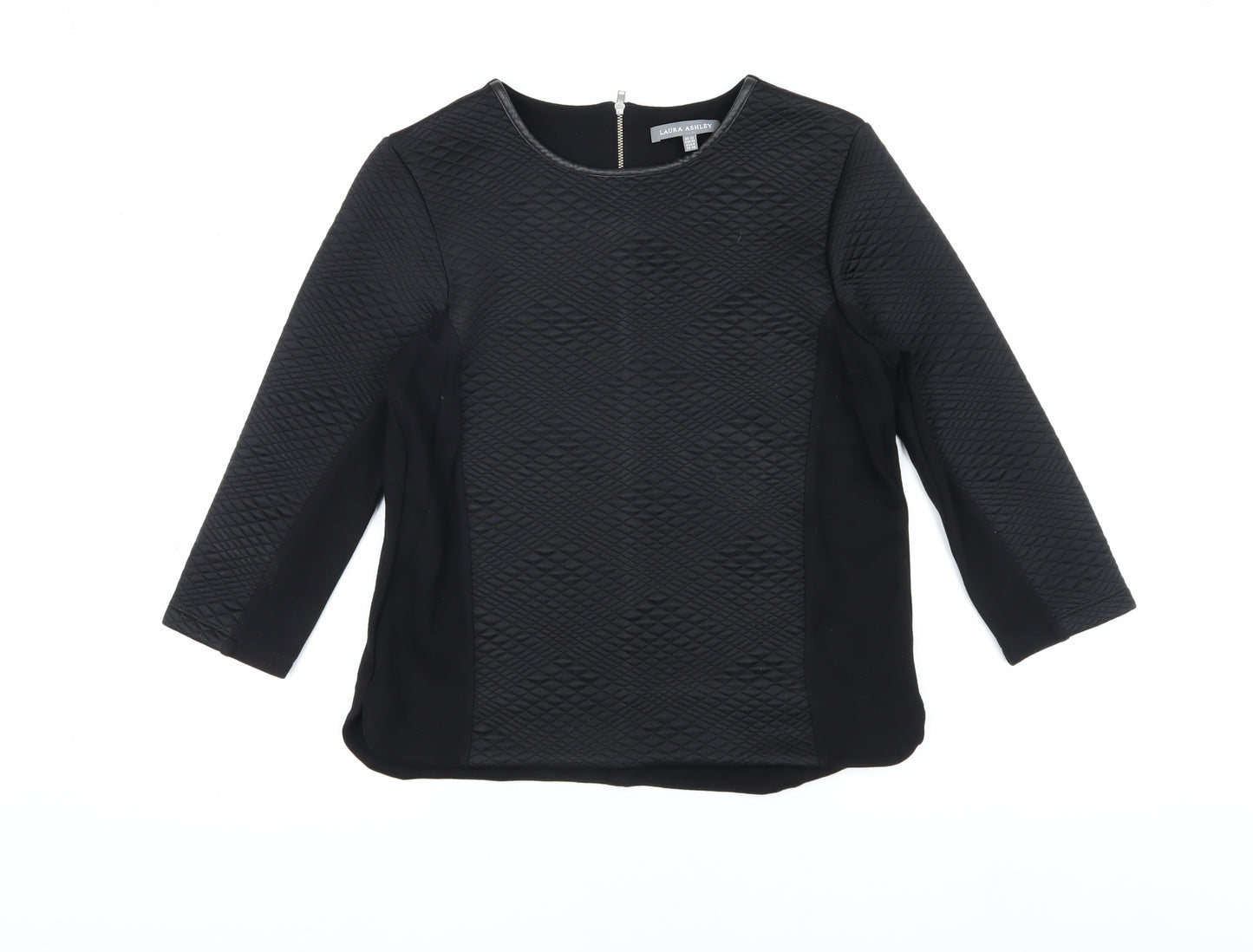 Laura Ashley Women's Black Quilted Blouse UK 12