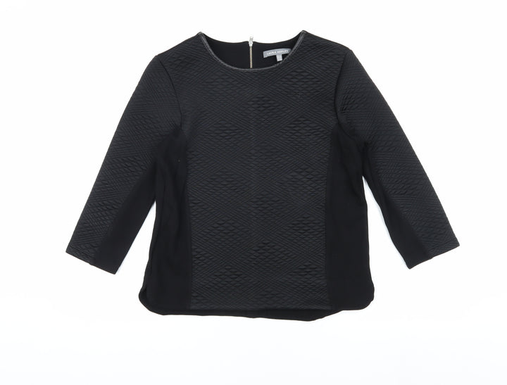 Laura Ashley Women's Black Quilted Blouse UK 12