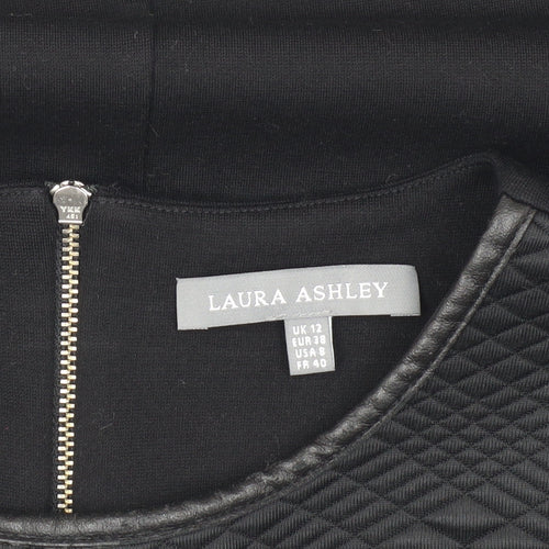 Laura Ashley Women's Black Quilted Blouse UK 12