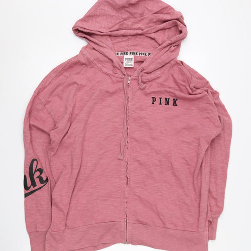 Pink Women's L Full Zip Hoodie Victoria's Secret Cotton