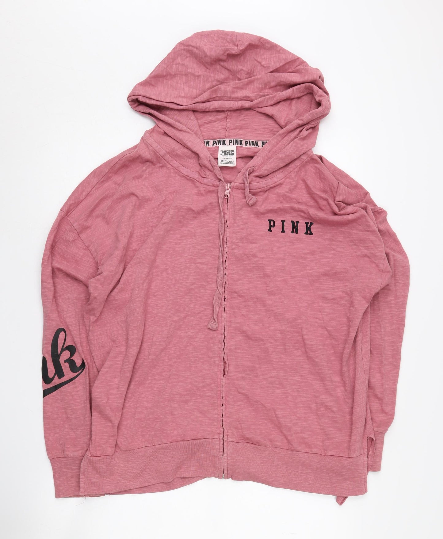 Pink Women's L Full Zip Hoodie Victoria's Secret Cotton