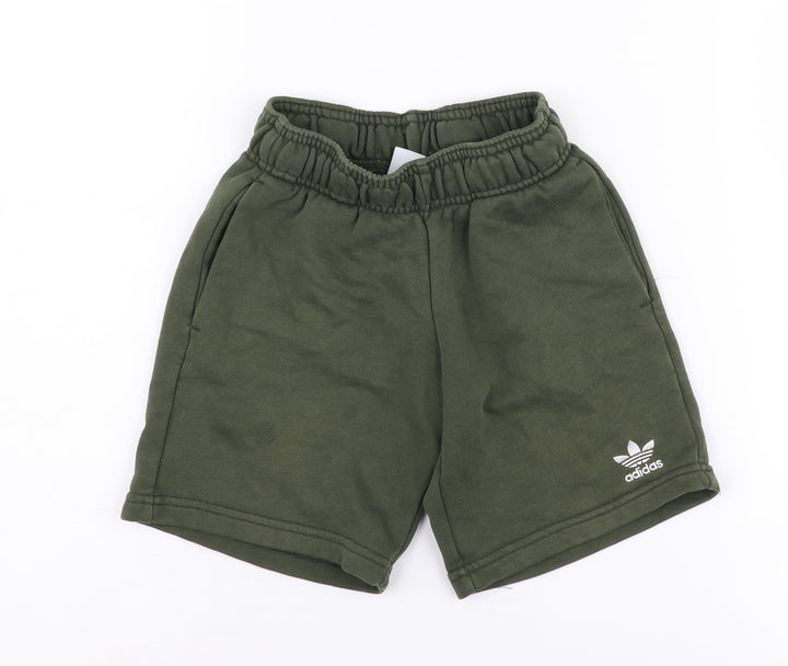 Adidas Boys Green Athletic Shorts 5-6 Years