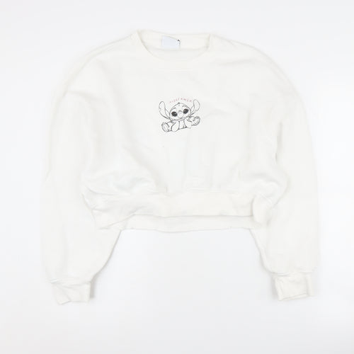 Primark Disney Stitch Women's White Pullover Sweatshirt
