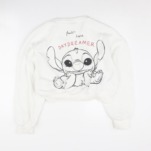 Primark Disney Stitch Women's White Pullover Sweatshirt