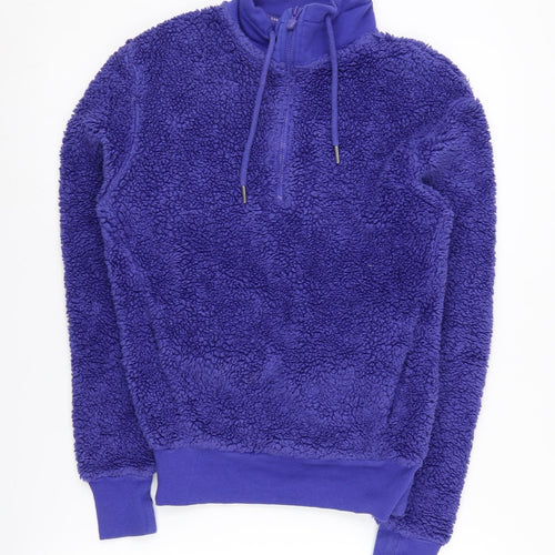 Marks and Spencer Women's Blue Fleece Pullover Sweatshirt Size 8