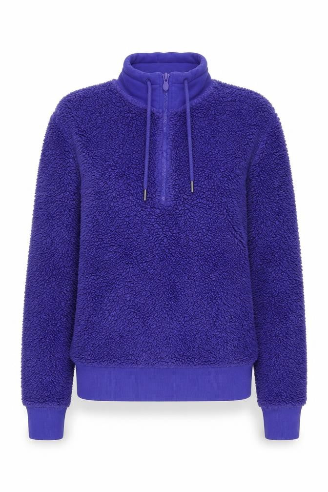 Front view of Marks & Spencer Women's Blue Fleece Pullover Sweatshirt, size 8