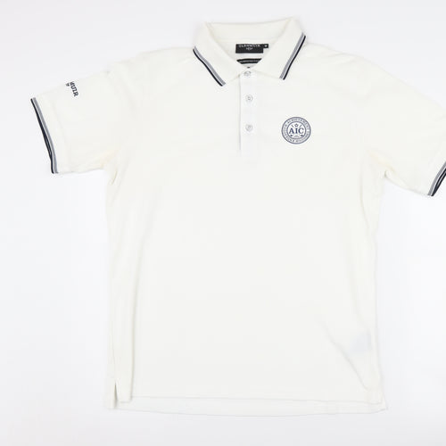 Glenmuir Men's White Polo Shirt - Medium, Golf Performance