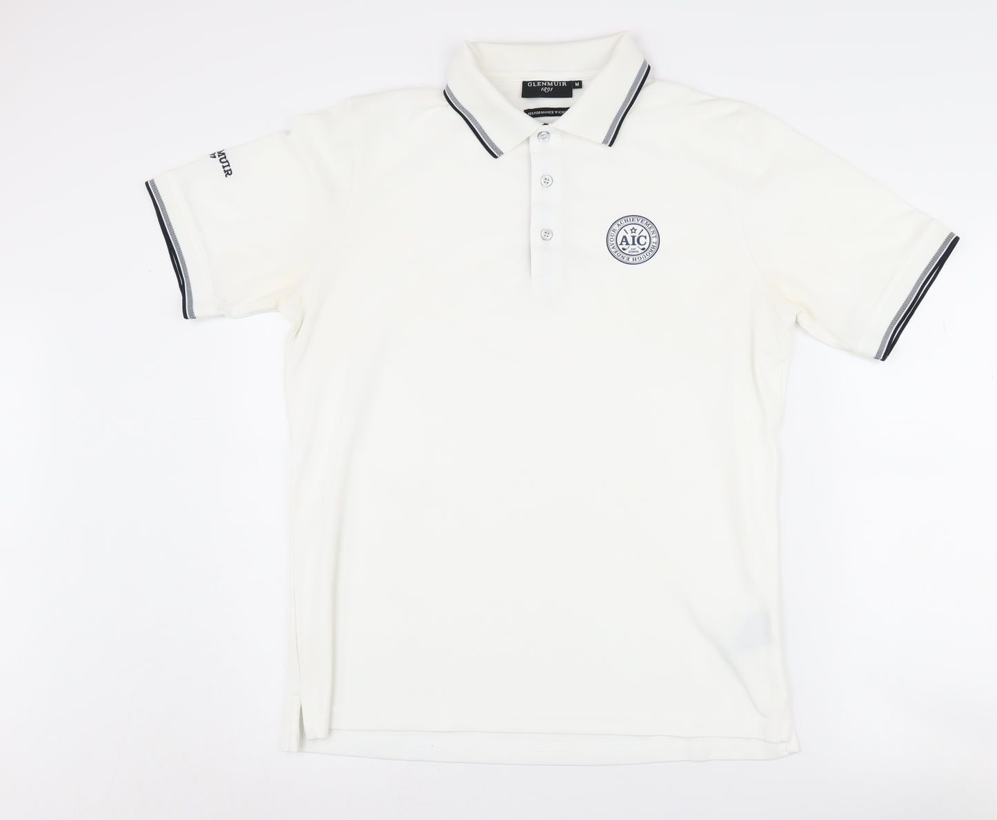 Glenmuir Men's White Polo Shirt - Medium, Golf Performance